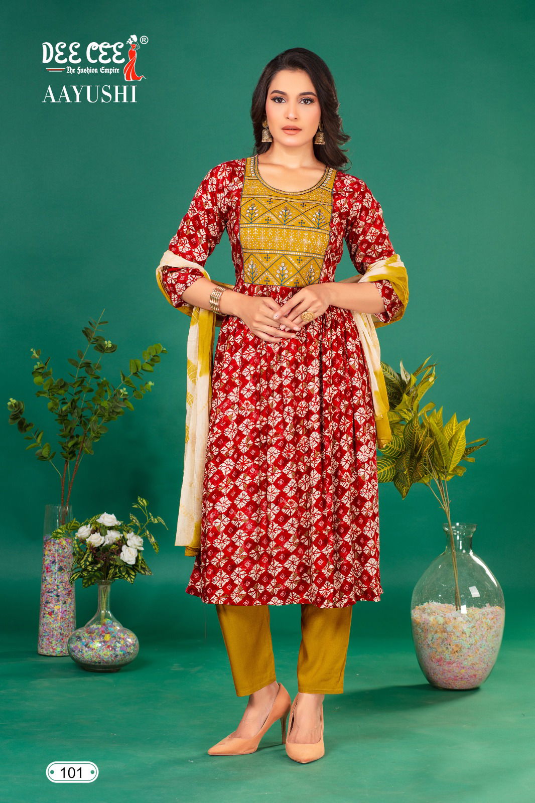 Aayushi By Deecee Rayon Foil Printed Kurti With Bottom Dupatta Wholesale Price In Surat